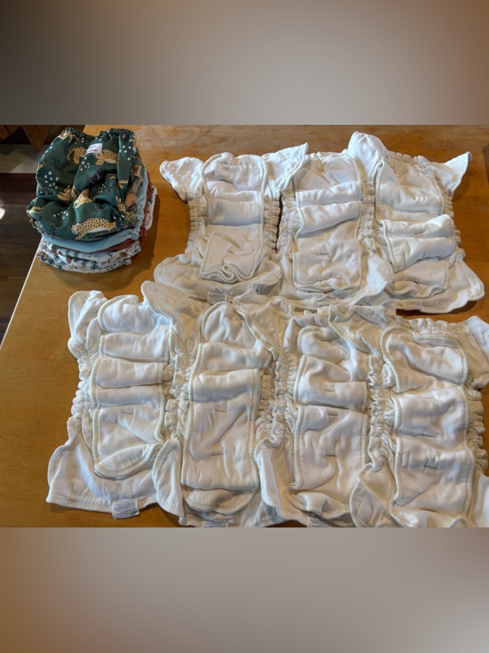 Esembly Size 2 Cloth Diaper Lot - 7 Organic Inners + 6 Waterproof Outers Covers - Picture 3 of 3